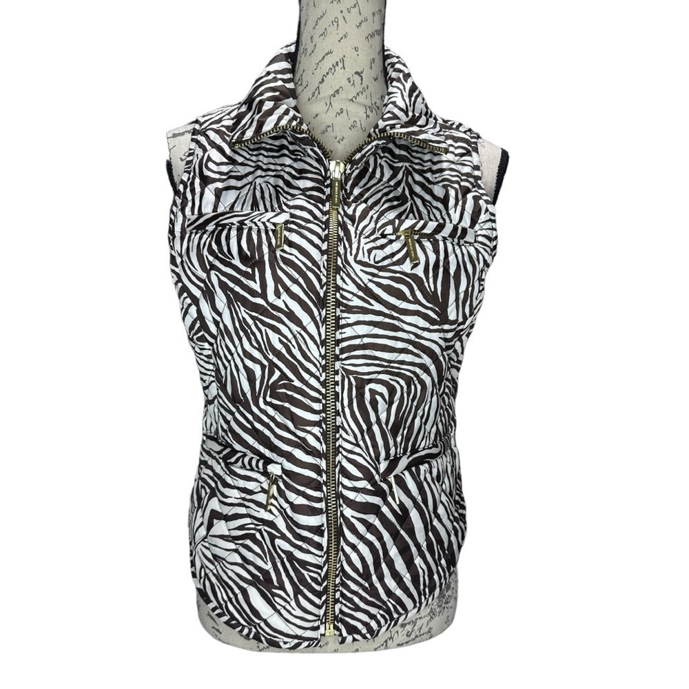 Michael Kors Animal Print Brown & White Vest Size Small - Picture 2 of 10
